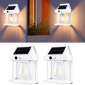 2 Pack Solar Porch Lights, Solar Wall Lights Motion Sensor, Solar Lights Waterproof 3 Modes for Outdoor Patio Door Garage Fence Yard Garden (2, White) by Unknown
