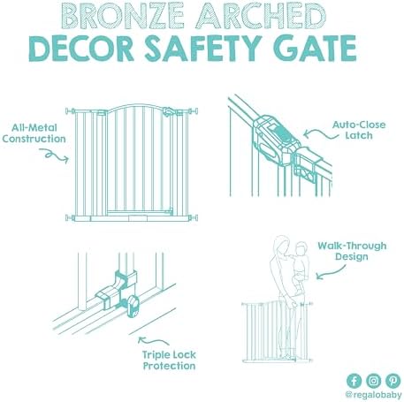 Regalo Safety 30"-35" Extra Wide Baby Gate, Bottom of Stairs & Doorways - Image 5