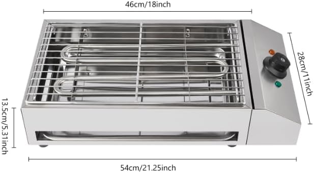 1800W Countertop Electric BBQ Grill Commercial and Home use Stainless Steel Barbecue Griddle Smokeless Portable Cooking Oven for Indoor Outdoor Picnic 122° F to 572°F for Burgers, Fish, Steak - Image 6