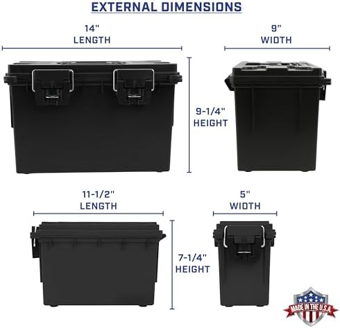 Sheffield Ammo Box Made in USA, Stackable Lockable Ammo Storage Box, Black - Image 4