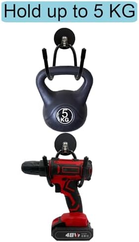 YYST Magnetic Power Drill Tool Organizer Holder,Magnetic Tool Holders,Garage Tool Storage Rack,2″ Opening Heavy Duty Large Garage Magnet Utility Hooks - No Power Drill –W Style (2) - Image 4