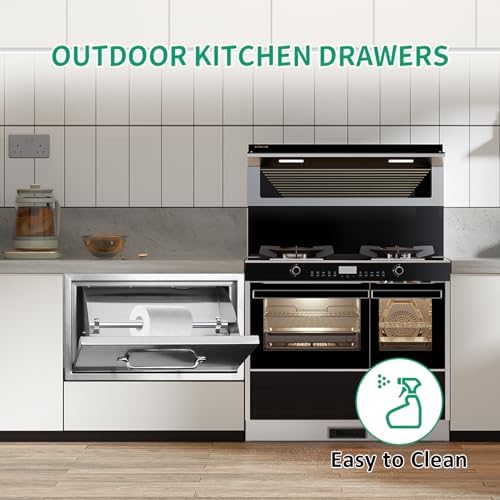 Outdoor Kitchen Drawers 16" W x 10" H x 10" D Stainless Steel Paper Towel Drawers with Ergonomic Handle for BBQ Island, Patio Grill Station & Outdoor Kitchen Cabinets - Image 5