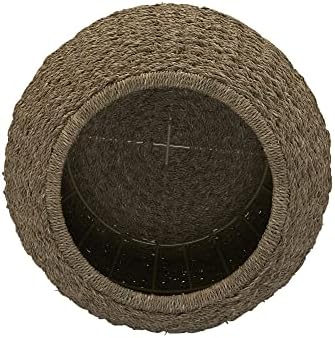Household Essentials Handwoven Seagrass Barrel Wicker Storage Basket Side Table, Natural - Image 7
