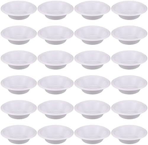 24 Pack 16oz White Disposable Plastic Bowls Dessert, Ice Cream, Salad, Soup Serving Cups for Party, Picnic, Food Snacks (White) by Unknown