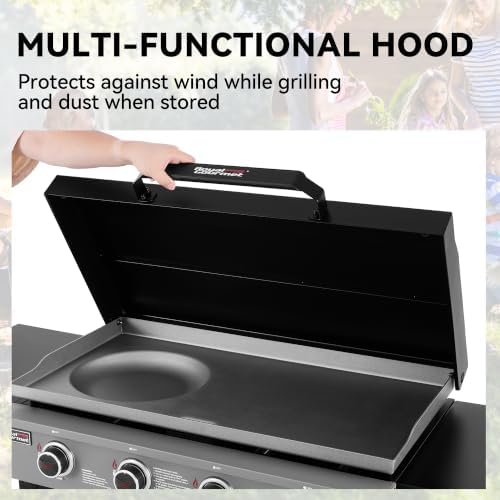 Royal Gourmet GB4008B 4-Burner Gas Griddle, Recessed Fry Zone, Camping - Image 6