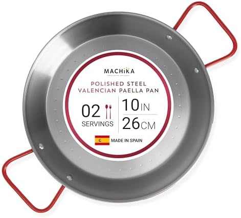 Machika Carbon Steel Skillet Pan for Paella | Perfect for Outdoors, Camping, Parties, and More | 2 Servings | 10 Inches by MachikaEveryoneIsInvited
