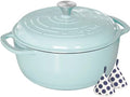 Umite Chef 6QT Enameled Cast Iron Dutch Oven with Lid, Versatile Heavy-Duty Cookware Pot for Baking Bread, Braising, Soups & Stews, Oven & Stovetop Safe with Heat Resistant Gloves（Blue） by UmiteChef