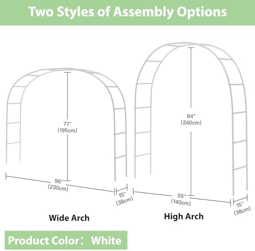RUBFAC 7.8ft Garden Arbor, Metal Arch Frame for Wedding Ceremony - Image 2