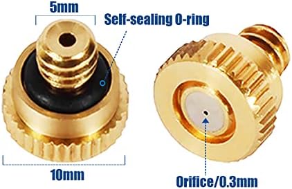 Brass Misting Nozzles for Garden Cooling System 0.012" 10/24 UNC (150 PCS) - Image 4