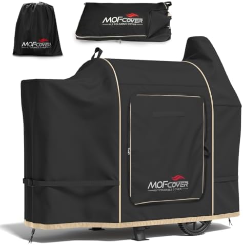 Foldable Grill Cover for Pit Boss Austin XL/Rancher XL, Waterproof 600D Heavy Duty Wood Pellet Smoker Cover, Fade＆Tear Resistant Pellet Grill Cover for 1000S/1100 Pro,Black by Unknown