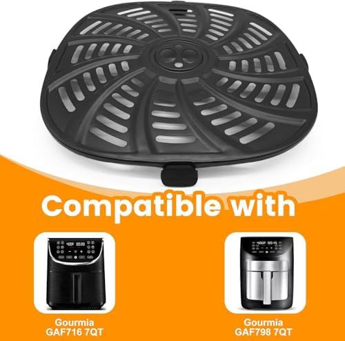 Air Fryer Accessories for Gourmia GAF798 GAF716 7QT Air Fryer, Food Grade Nonstick 8.97''*8.97'' Air Fryer Replacement Parts Rack Tray Grill Pan Grill Plate Crisper Plate, Dishwasher Safe - Image 4