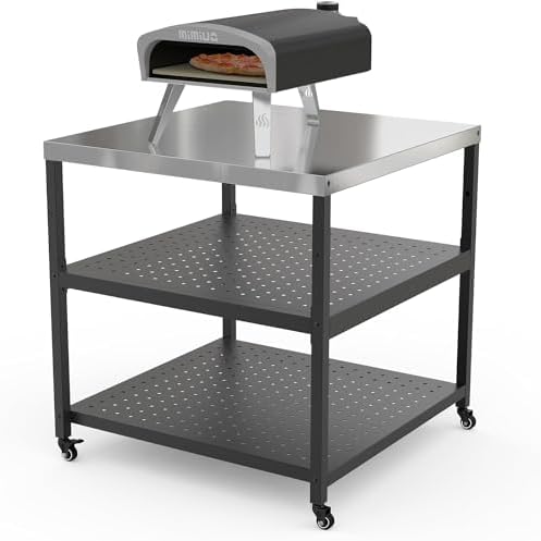 Mimiuo 31.5" Square Pizza Oven Stand, Stainless Steel Modular Table by Mimiuo