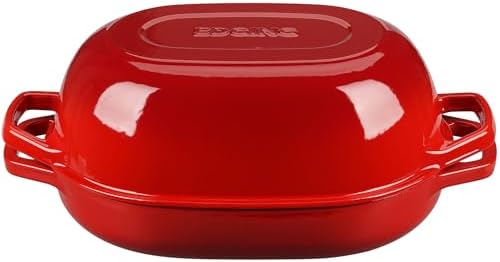 EDGING CASTING Enameled Cast Iron Oval Dutch Oven Pot with Lid, Dutch Oven for Sourdough Bread Baking, Bread Oven, Bread Dutch Oven, Oval Bread Pan, 7qt, Red - Image 7