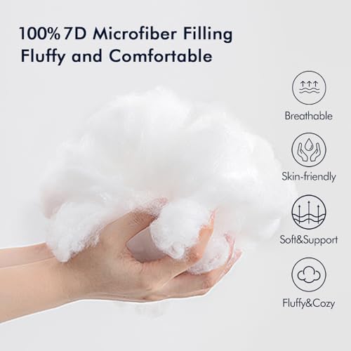 MIULEE Pack of 4 12x20 Outdoor Pillow Inserts, Outdoor Throw Pillows Water-Resistant Decorative Premium Lumbar Pillow Stuffer Sham for Porch Swing Couch Sofa Cushion Patio Furniture - Image 5
