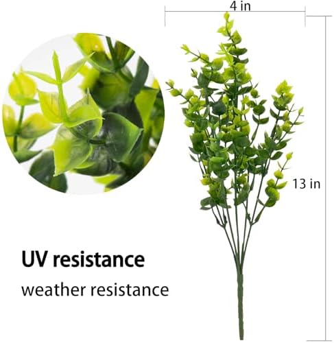 8 Bundles UV Resistant & Non-Fading Artificial Boxwood Shrubs - Fake Greenery Plants for Outdoor Indoor, Farmhouse, Garden, Porch, Patio, Wedding Decoration - Image 2
