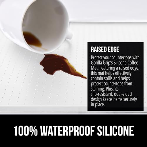GORILLA GRIP Silicone Coffee Mat, Espresso Bar Essentials, 18x28, White - Image 3