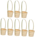 8 Pack Hand-Woven Bamboo Storage Baskets for Fruit, Vegetable by OKUMEYR