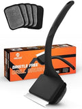 MEKER Grill Brush Bristle Free, Grill Cleaner Brush with 5 BBQ Replacement Head for Cast Iron, Stainless Steel Grates, Safe Grill Scraper Outdoor BBQ Grill, Black by BornforLiving