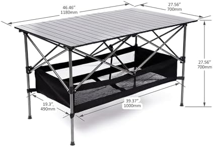 1-Piece Folding Outdoor Table with Carrying Bag,Lightweight Aluminum Roll-up Rectangular Table for Indoor, Outdoor Camping, Picnics,Beach,Backyard, BBQ, Party, Patio (Lager) - Image 7
