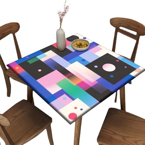 Square Tablecloth, Modern Geometric Pattern Printed on Washable Patio Table Covers, Perfect for Meals Coffee Guest Dinners, Fit for 24" x 24" Square Tables by JRBSZMI2