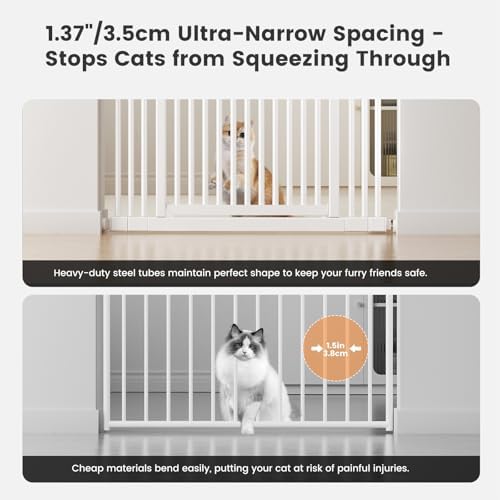 Extra Tall Cat Gate 51"-87" Height Adjustable Pressure Mounted 4 Extensions - Image 5