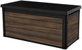 Keter Signature Collection 150 Gallon Resin Deck Box Organization and Storage for Patio Outdoor Cushions, Throw Pillows, Garden Tools and Pool Supplies, Rosewood by Unknown