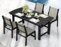 Ciokea HDPE Outdoor Dining Set, Patio Table and 4 Stackable Chairs, Black by CIOKEA
