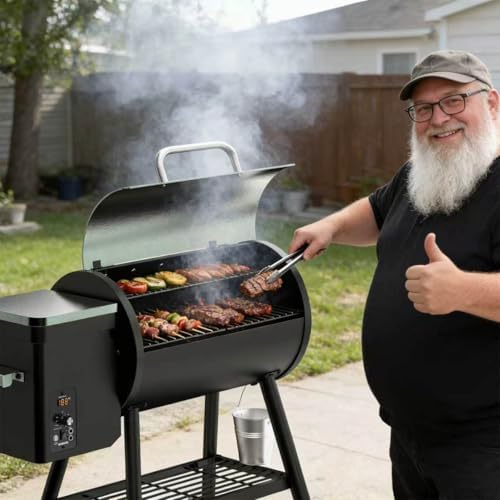 Electric Pellet Grill & Smoker, 450 Sq In, PID Control, 8-in-1, 450°F Max - Image 3