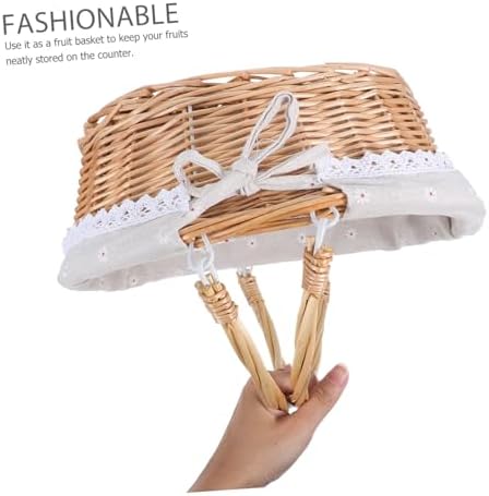 Wicker Storage Basket with Handles for Home Kitchen Organizing Xmas - Image 3