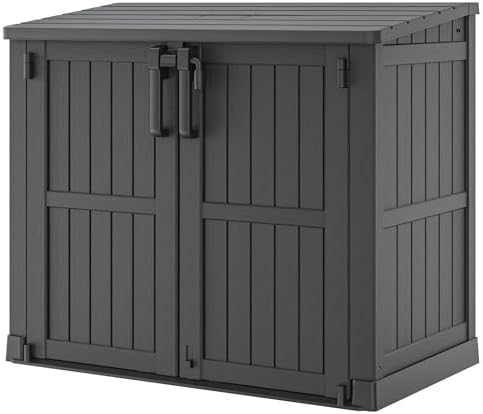 36 Cu Ft Resin Outdoor Storage Shed, Weatherproof Horizontal Outdoor Storage Cabinet with Dual Lock Door for Backyard, Patio, Garage, Garden(Black) by WTFGO