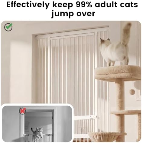Gardner Pet Extra Tall Cat Gate 49"-86" Adjustable Height, Tall Pet Gate for Doorways/Hallways with 27.5"-37" Adjustable Width Baby Gate with 4 Extensions Kits, No Drilling Pressured Mounted (White) - Image 3