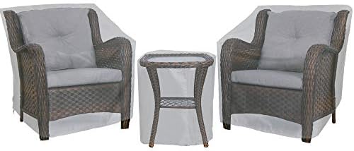 Patio Furniture Covers,Outdoor Furniture Cover Waterproof,Patio Furniture Set Covers for 3 Piece Outdoor Bistro,Patio Sofa Covers Set for 2 Chairs and Coffee Table,Grey - Image 3