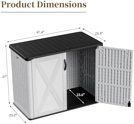 Patiowell 26 Cu.ft Resin Outdoor Storage Cabinet with Lockable Door, White - Image 5