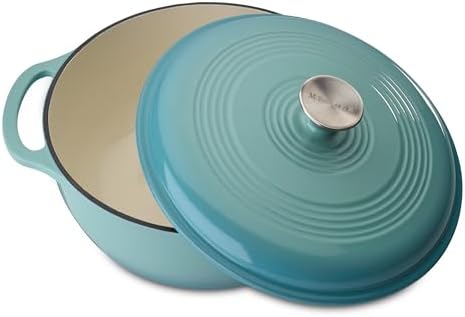 Mercer Culinary Enameled Cast Iron Round Dutch Oven, 6 qt., Aqua - Image 4