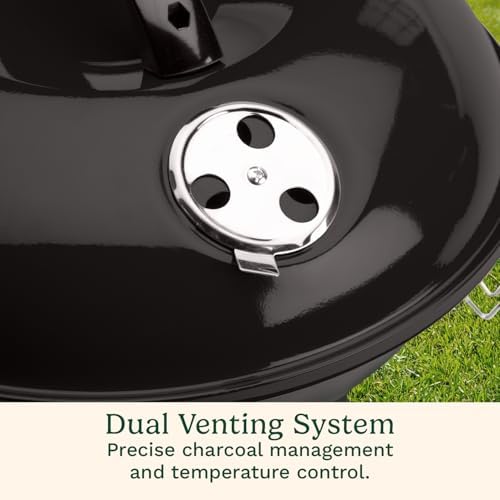 Cuisinart 14" Portable Charcoal Grill, Tabletop Outdoor Small Grill with Locking Lid and Dual Vents, Chrome Plated Travel Size BBQ Perfect for Camping, Tailgates, Cookouts, Black - Image 5