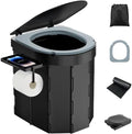 PAHTTO Portable Camping Toilet, Foldable Toilet for Adults with Detachable Phone Shelf and Toilet Paper Holder, Waterproof Porta Potty with Lid for Camping, Hiking, RV Travel, Road Trips by PAHTTO