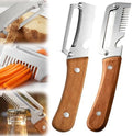 2026 Upgrade Vegetable Peeler and Julienne Peeler Set, Stainless Steel Vegetable Peelers for Kitchen with Wood Handles and Bottle Opener, 2-Pcs Multifunctional Vegetable Peeler Set by Buyitnow