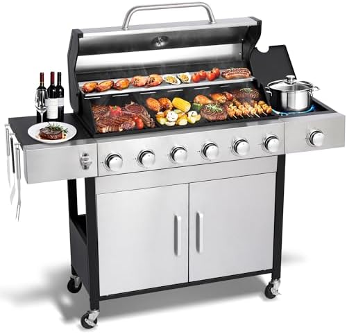 6-Burner Propane Gas Grill with Side Burner, 620 Sq. In. by Unknown