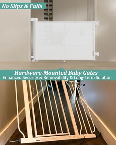 Miumoon 59 inch Reinforced Retractable Baby Gates 34 inch Tall - Image 3