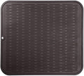 MicoYang Silicone Dish Drying Mat for Multiple Usage,Easy clean,Eco-friendly,Heat-resistant Silicone Mat for Kitchen Counter or Sink,Refrigerator or Drawer Liner Coffee 2XL 24 inches x 18 inches by MicoYang