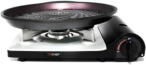TECHEF - Stovetop Korean BBQ Non-Stick Grill Pan with Agni Portable Gas Stove Burner, Made in Korea (Grill Pan w Stove) by TECHEF