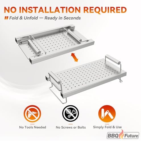 BBQ Future Adjustable Griddle Warming Rack for Blackstone 17 22 28 36 Inch Griddle, Stainless Steel Grill Warming Rack for Weber Charbroil Camp Chef and Most Tabletop Flattop Griddle Accessories - Image 6