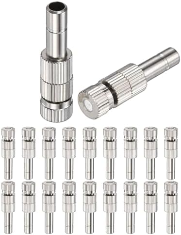 M METERXITY 20-Pack Brass Misting Nozzles, 0.016"/0.4mm Orifice Mister Replacement Heads with Filter Mesh for Cooling System/Landscaping/Humidification, 6mm Low-Pressure Fog Sprayer Nozzle by MMETERXITY