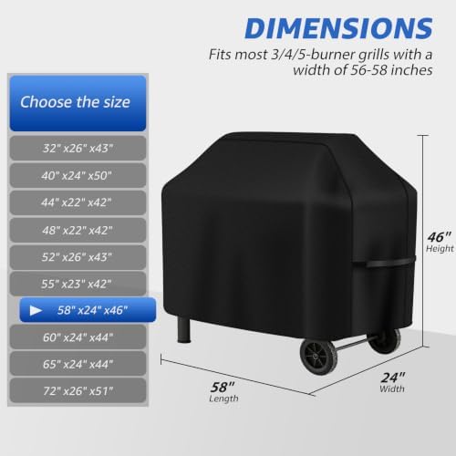 Perfect Grill Cover for Outdoor Grills Waterproof Rip-Proof Weather Resistant for Reliable Protection Griddle Cover Easy to Clean Adjustable Hem Drawstring Fade Resistant (Beige, 58) - Image 2
