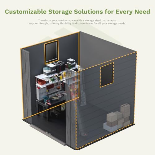 Patiowell Outdoor Plastic Storage Shed 6x6 FT, Resin Shed for Garden - Image 6