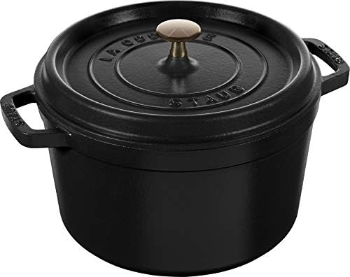 Staub Cast Iron Dutch Oven 5-qt Tall Cocotte, Made in France, Serves 5-6, Matte Black by Unknown