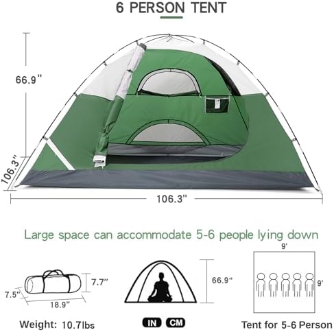 CAMEL CROWN Tents for Camping 2/3/4/5 Person Camping Dome Tent, Waterproof,Spacious, Lightweight Portable Backpacking Tent for Outdoor Camping/Hiking - Image 2