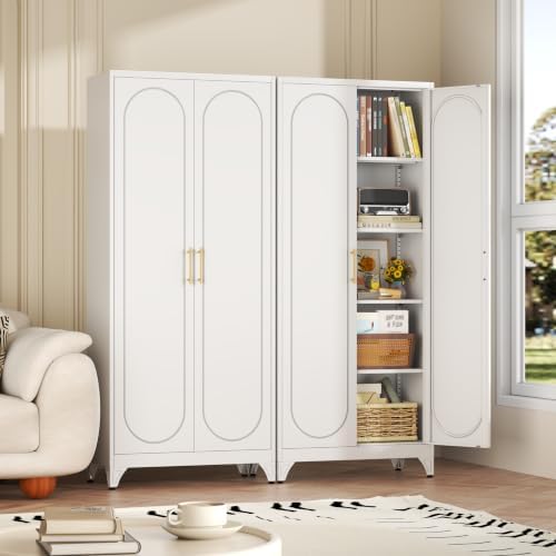75"Kitchen Pantry Cabinet, Storage Cabinet with Doors and Shelves - Image 2