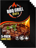 Linda's Essentials BBQ Grill Mats for Outdoor Grill Mat (5 Pack) 13" x 15.75" - Reusable Heat-Resistant Grilling Mats for Outdoor Grill, Non Stick Grill Matt, Easy Clean BBQ Matts for Outdoor Grills by LindasEssentials