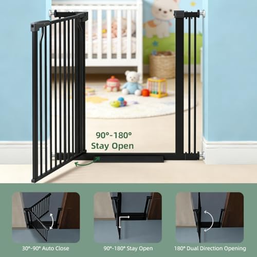 40.5" Tall Baby Gate for Stairs Doorways, 29.9-40.9 in Wide Dog Pet Gates - Image 6